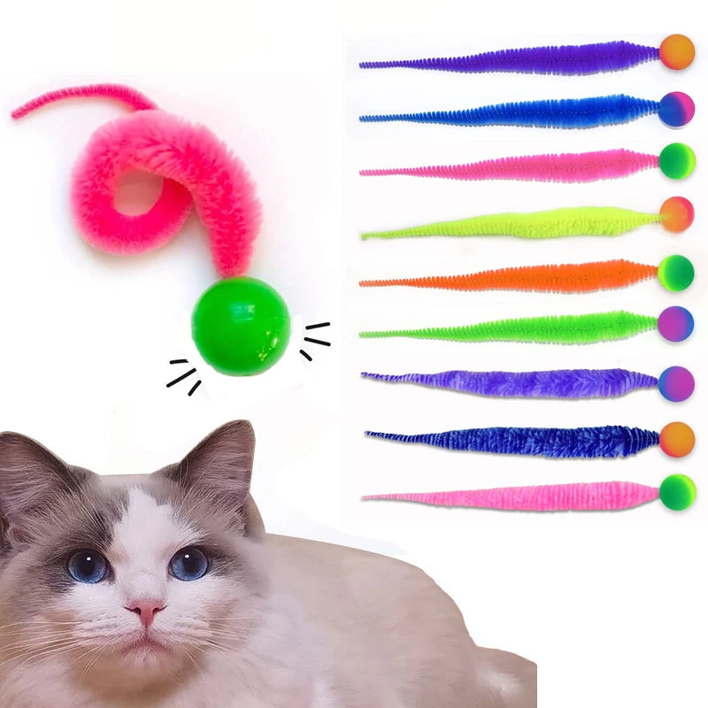 Cat interactive toys, Colorful Bouncing Elastic Toy