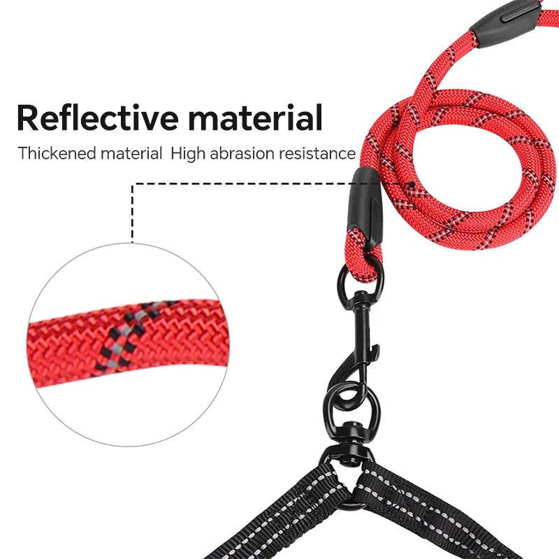 Double Dog Leash High-Quality Nylon Rope