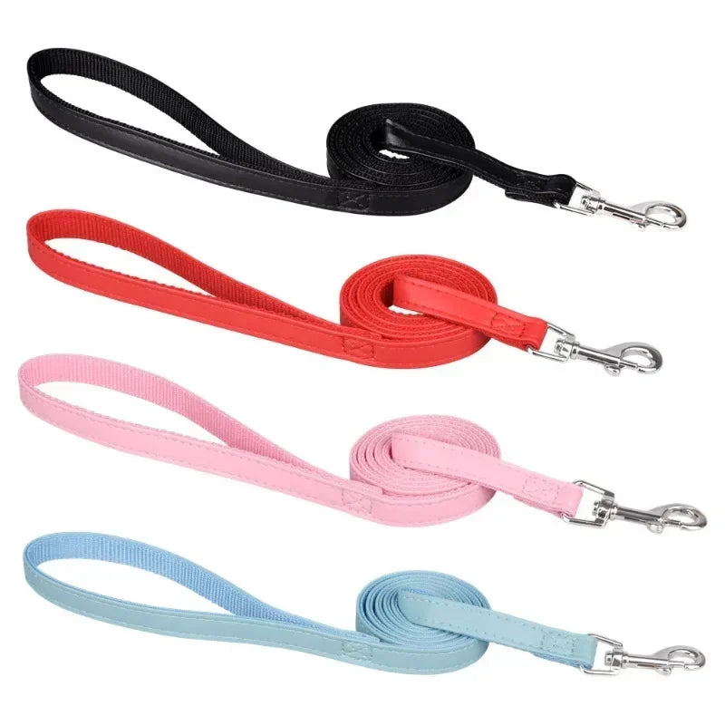 Dog Leashes PU Leather Padded