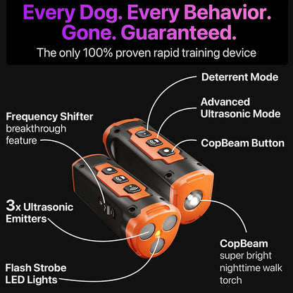 2023 Dog Deterrent Ultrasonic Training Device With LED Flashlight