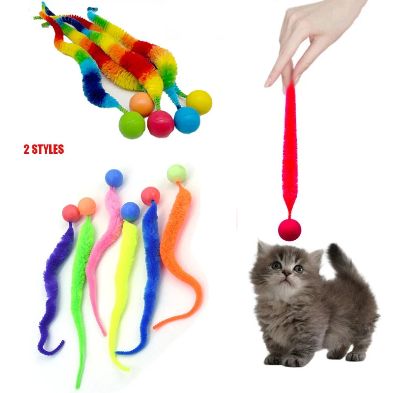 Cat interactive toys, Colorful Bouncing Elastic Toy