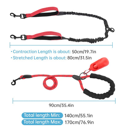 Double Dog Leash High-Quality Nylon Rope