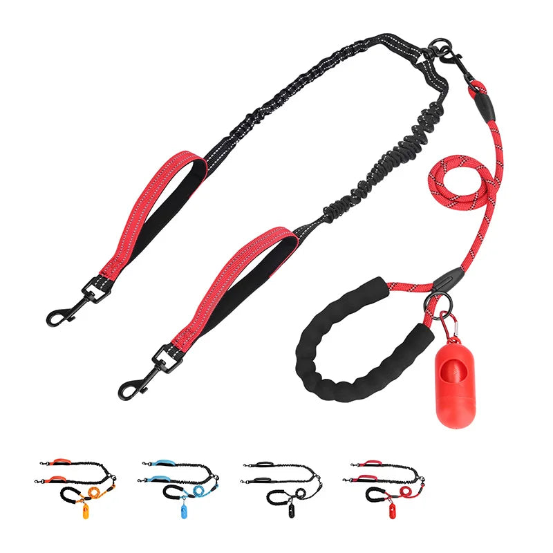 Double Dog Leash High-Quality Nylon Rope