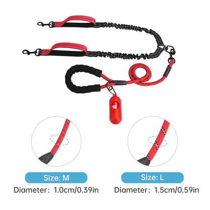 Double Dog Leash High-Quality Nylon Rope