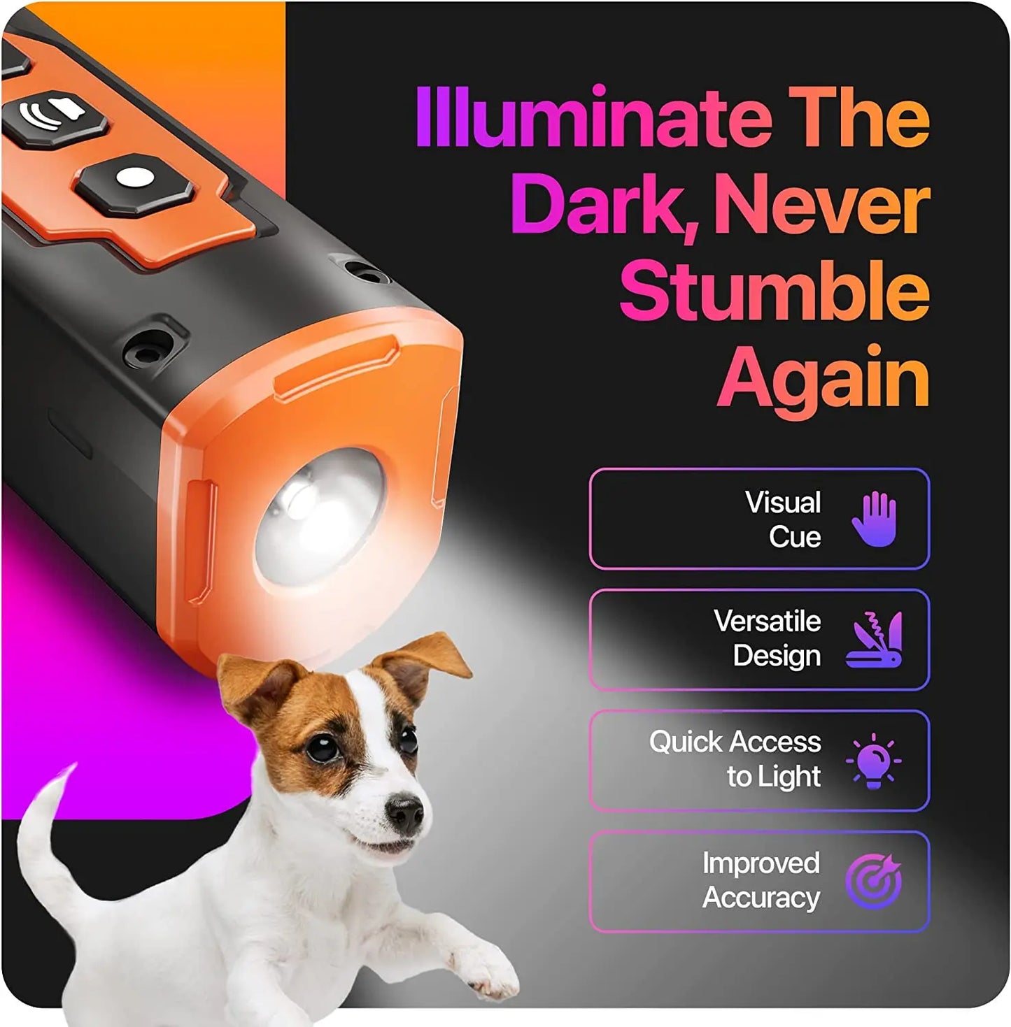 2023 Dog Deterrent Ultrasonic Training Device With LED Flashlight