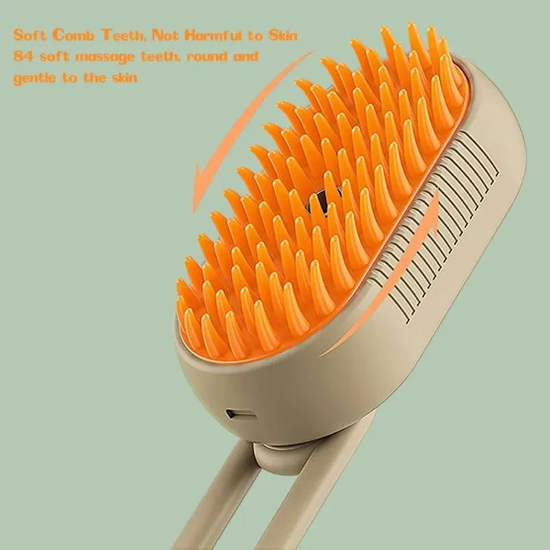 Pet Steam Brush 3 in 1 Pet Spa Brush for Massage, Grooming Comb & Hair Removal